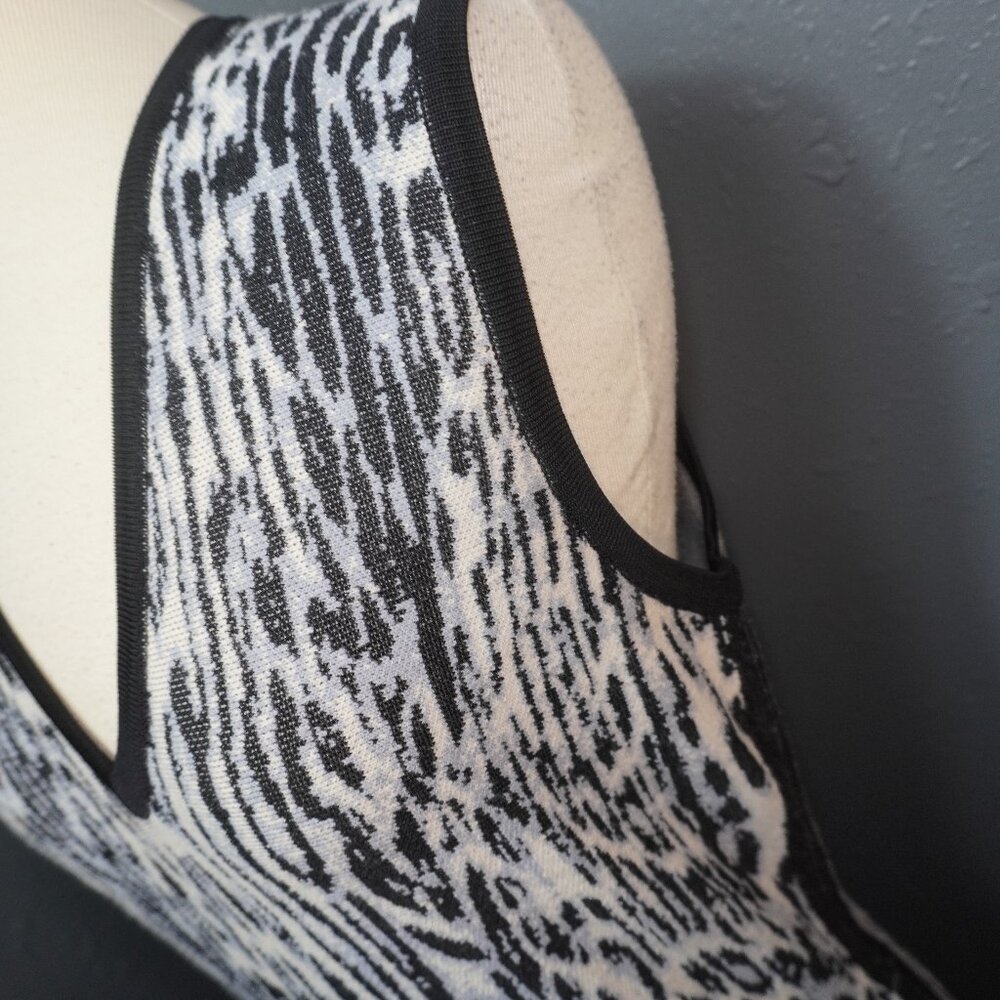 Rachel Roy Womens Black Off White Leopard Sweater Sleeveless Dress Size Small - Picture 4 of 9
